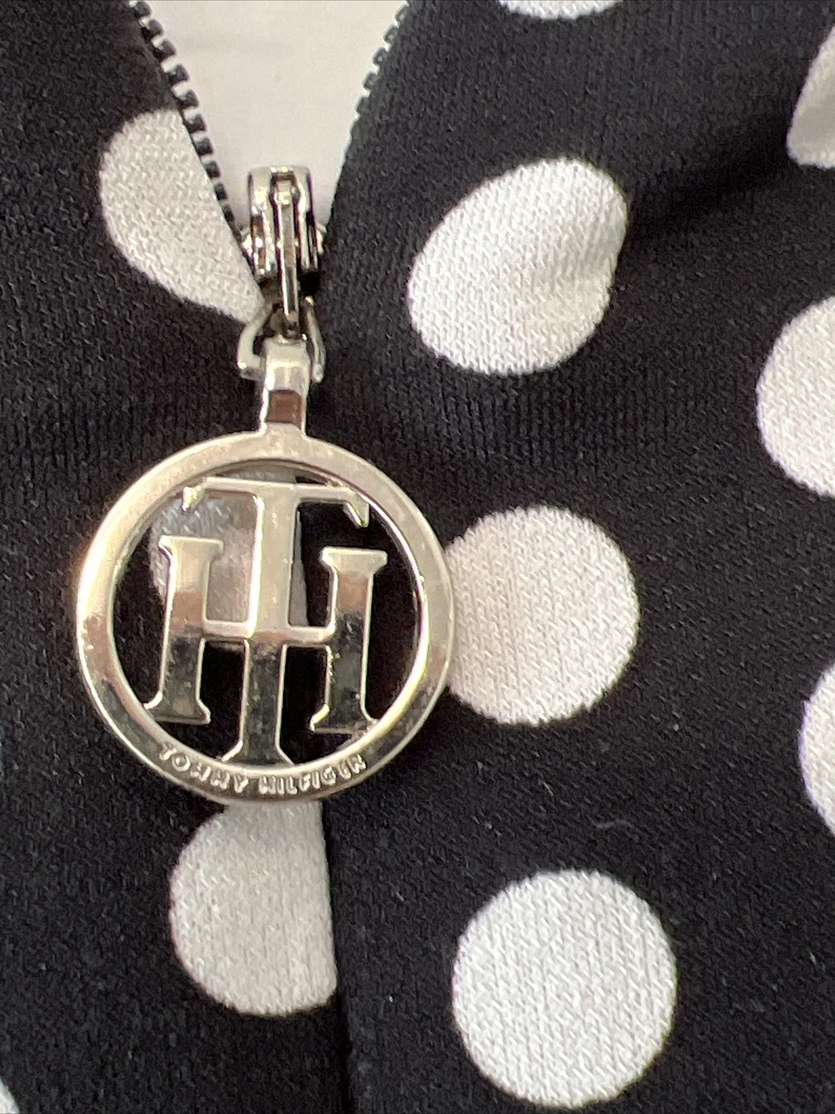 VETEMENTS Tommy Hilfiger abito linea A nero con pois manica a campana donna taglia 6