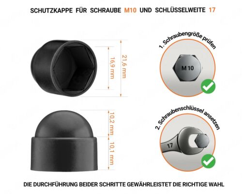 Schutzkappen für Schrauben Sechskantschrauben Abdeckkappen Kunststoff Kappen - Bild 10 von 19