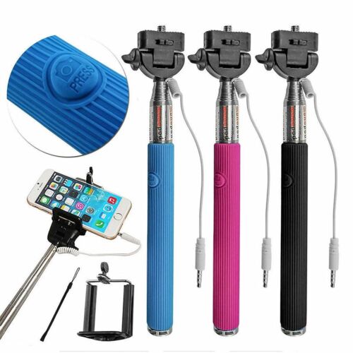 Expandable Telescopic Monopod Wired Selfie Stick Holder For Mobile Phone iPhone - Picture 1 of 7