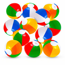 8" Rainbow Inflatable Beach Balls Pool Toys Kids Party Outdoor Fun 12 Pack