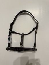 Halter Pony Size Anatomical Leather Horse Black or Havana Padded & Adjustable