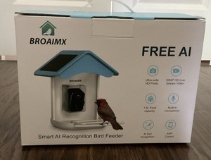 BROAIMX Smart AI recognition bird feeder Lt Blue/1080P HD Live Streaming Video