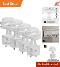13W GU24 CFL Bulbs 900 Lumens Cool White 4200K Spiral Long Lasting 4 Pack