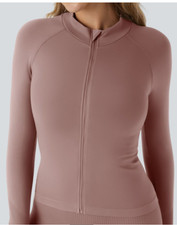 Halara Seamless Stand Collar Raglan Sleeve Zipper Skinny Yoga Jacket size XS NWT