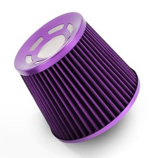 3" Inlet Clamp-On High Flow Cold Air Intake Filter 76mm Cone Replacement Dry ...