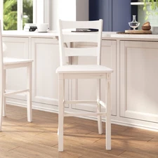 Flash Furniture FFIF95123 Kyson 19"W Two Piece Hardwood Bar Stool - White