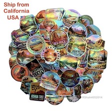 5 Random Stickers - 3&rdquo; inch Hologram Laser effect USA National & State Parks