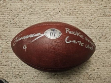 2023 Baltimore Ravens Game Used Football Lamar Jackson Zay Flowers COA MVP