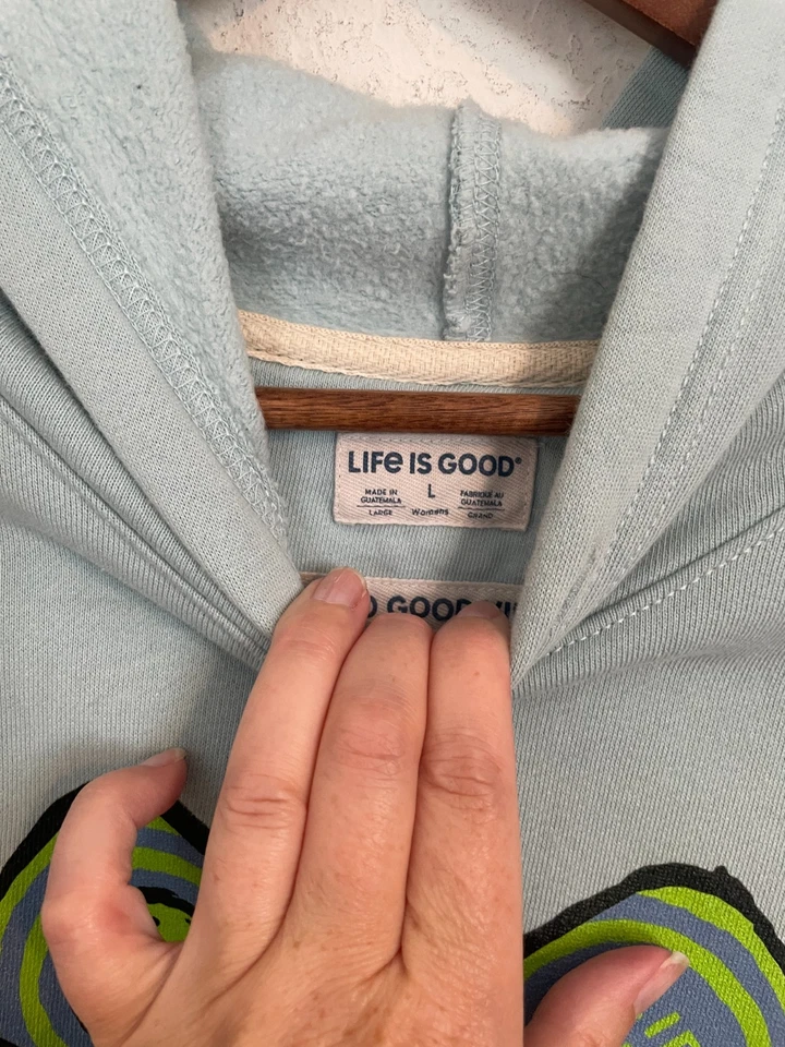 Sudadera con capucha azul grande Life is Good para mujer Keep It Simple Pickleball Foto 4 de 4