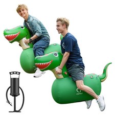 Inflatable Bouncy Dinosaur Toys 2 PCS with Hand Pump, Heavy Duty Giant Bouncy...