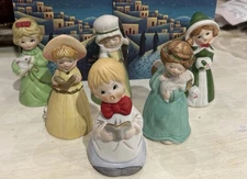 Vintage Merri-Bells, Set of 6 Jasco Porcelain Figurine Bells 1978 4”