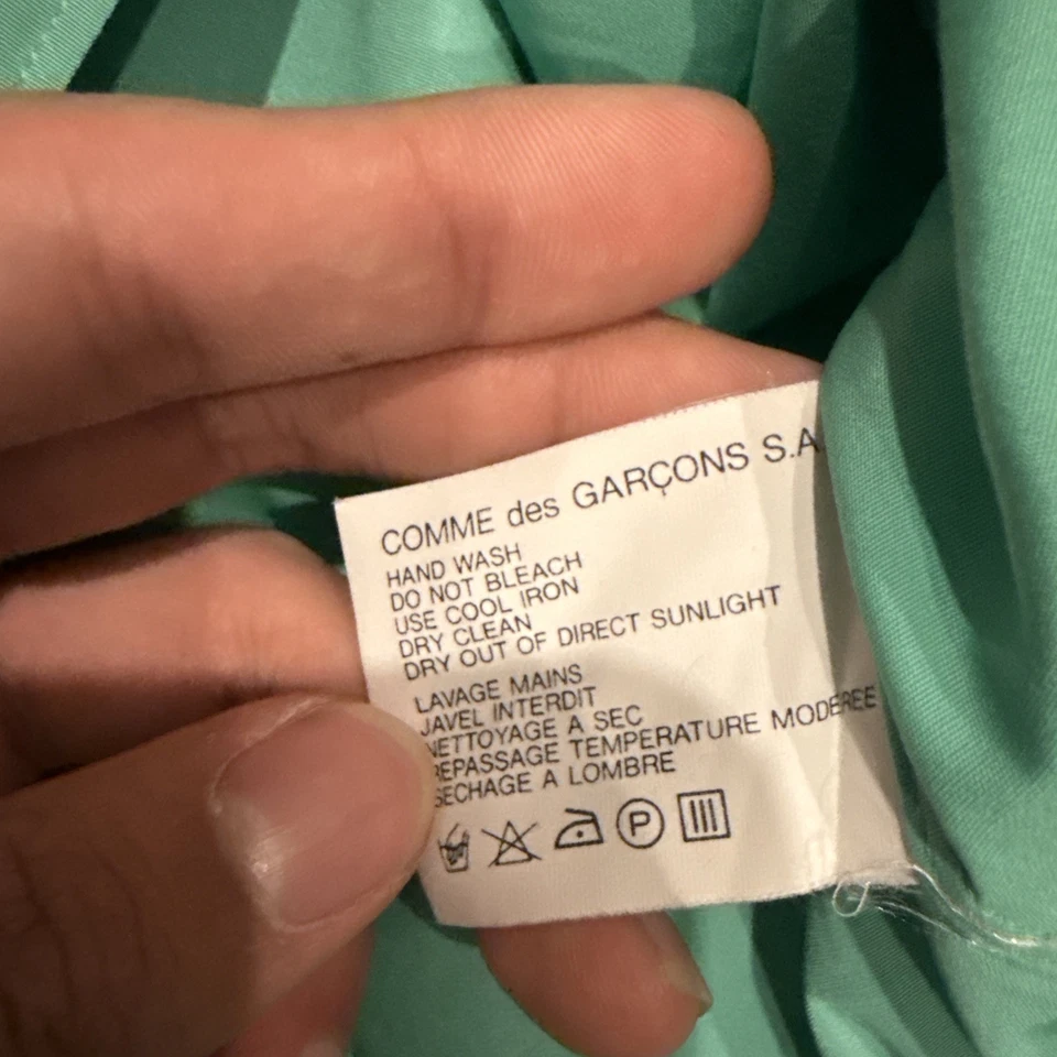 Camisa de vestir Comme Des Garcons manga larga con botones bolsillo - Hombres, Verde, M Foto 4 de 4