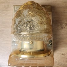 Vintage Flush Mount Ceiling Light Fixture NOS TSI Prime Glass Shade
