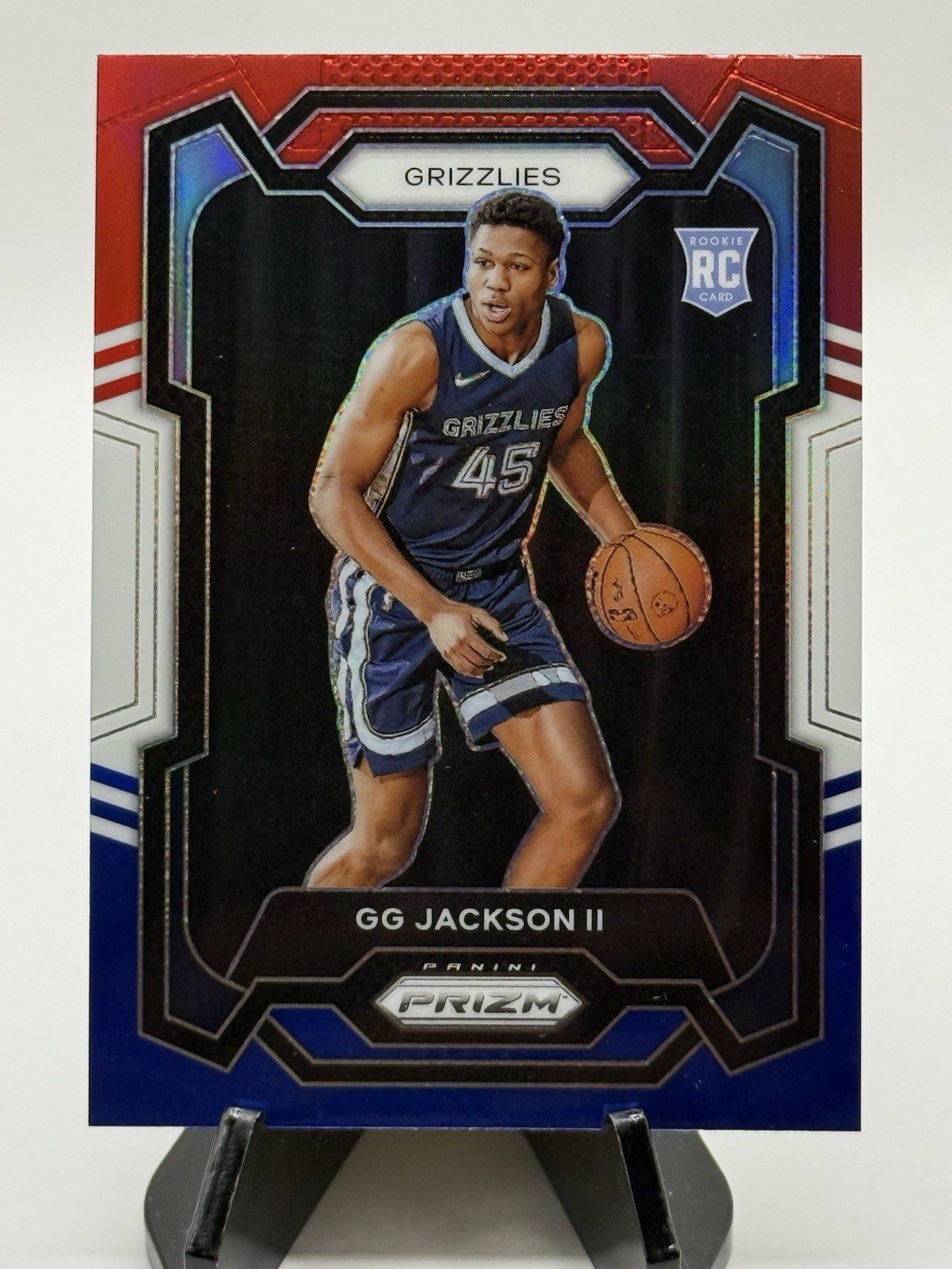 2023-24 PANINI PRIZM GG JACKSON #179 RED WHITE & BLUE ROOKIE GRIZZLIES SP