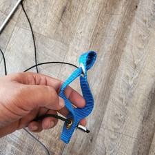 Doubled Nylon Hitch on Nylon Cord with Metal Swivel  Stakes 8' for gallo