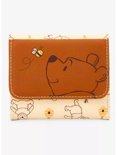 Loungefly Disney Winnie The Pooh Bee AOP Flap brown WALLET - hunny SEALED NEW