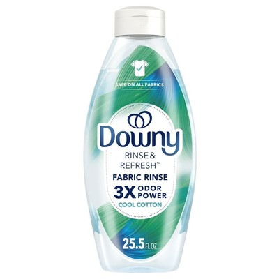 Downy Fabric Rinse Laundry Odor Remover and Softener, Cool Cotton Scent, 25.5 fl
