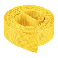 Flat Nylon Webbing Strap 1 Inch 4 Yards Yellow for Backpack, Luggage-rack