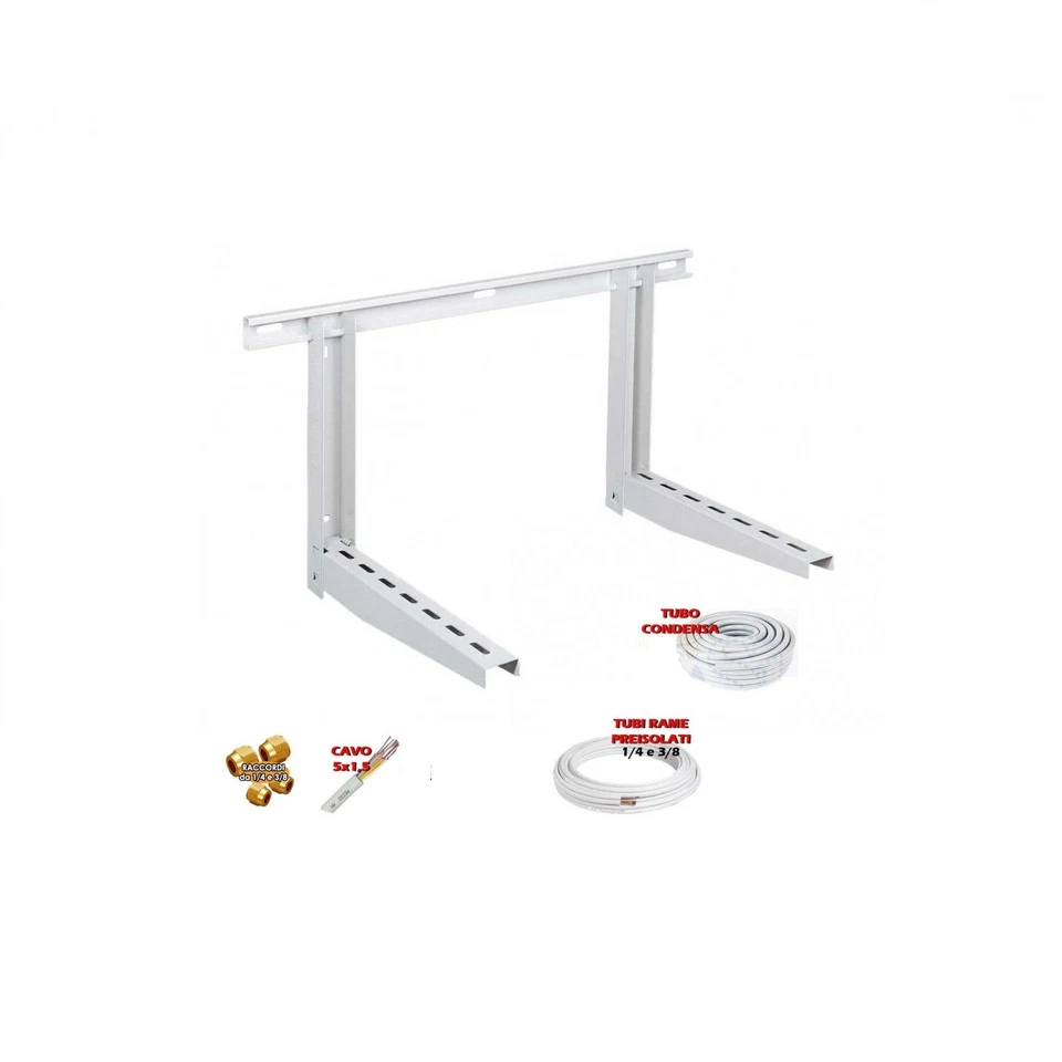 BRICOQUI kit installazione condizionatore climatizzatore 5 m tubo rame 1/4"e 3/8" Staffe