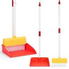 Kids Cleaning Toy Set Toddlers Broom 3-6 years old, 2pcs - Red and Yellow