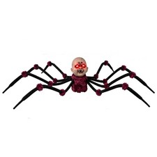 Spinnentier mit leuchtenden Augen flauschige Halloween Deko verstellbar f&uuml;r Eingang