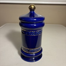 19th C Colbat Blue Apothecary Jar 3”x7.2” Tall  Marked 3511