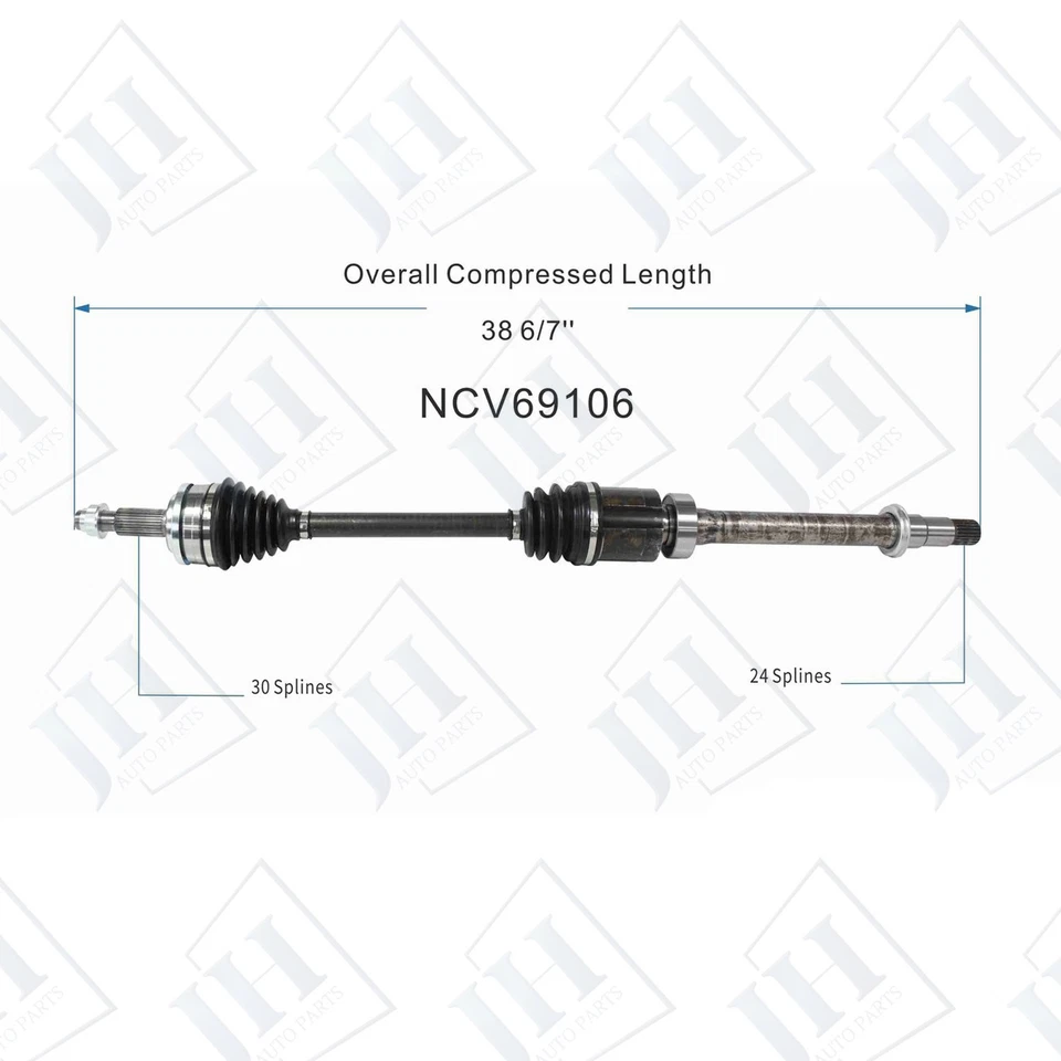 OE Front Pair Left Right CV Axle Shaft Set For 2013-2018 Toyota RAV4 L4 2.5L FWD - Image 3 of 4