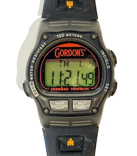 RARE GORDONS GIN Vintage 746 TIMEX IRONMAN Triathlon Quartz Men's Watch
