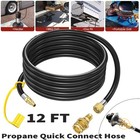 12 FT Propane Quick Connect Hose for RV to Gas Grill for 1 LB, Quick Disconnect
