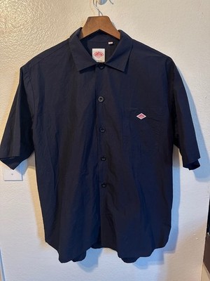 DANTON Navy Blue Short Sleeve FRENCH WORK SHIRT Sz-42 Made in Japan JD-3609 MSA