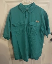 Men  s Magellan Fish Gear MagWick Angler Fit Vented Short Sleeve Teal Large