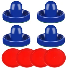 Air Hockey Pushers and Red Air Hockey Pucks, Goal Handles Paddles Accessories...