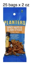 25 x 2 oz PLANTERS SPICY NUYS & CAJUN STICKS TRAIL MIX ~ KOSHER~CORN NUTS~