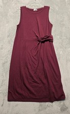 Gap Dress Womens Size Large Red Burgundy Twist Front Tank Jersey Knit Knee