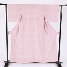 Cherry Blossom Colored Small Pattern Kimono with Stripes, L Japan