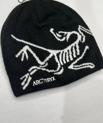 NWT Arc'teryx Bird Head Toque Beanie Black/White Merino Wool Winter Hat