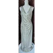 Lauren Ralph Lauren Gold Sleeveless Evening Gown Dress Size 14 Elegant Classy