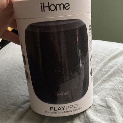iHome PlayPro Bluetooth Portable Speaker, Speakerphone, Battery, Strap, Black