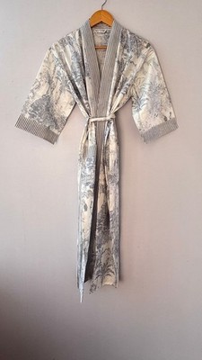 Indian Floral Printed 100% Cotton Robe Long Kimono Sleepwear Night Kimono Dress
