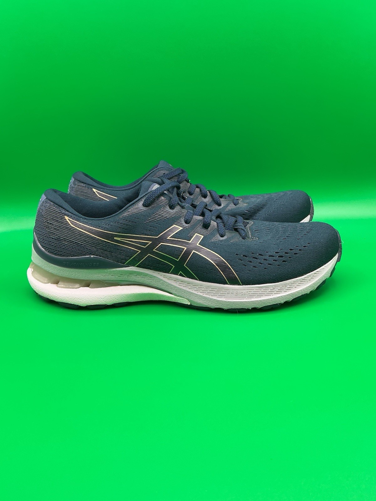 Asics Gel Kayano 28 Womens Navy/Yellow Trail Road Running Sneakers Shoe SZ 9.5