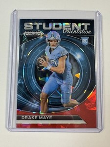 2024 Panini Prizm Draft Picks DRAKE MAYE #SO-DM Student Orientation Red Ice (RC)