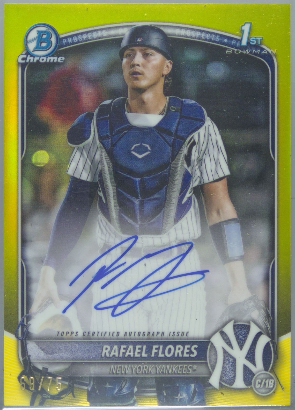 2025 Bowman Chrome 1st Auto Rafael Flores Yellow /75
