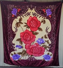 FLOWER ROSE ROSES FLOWERS FLORAL COLORFUL TWO PLY KING SIZE BLANKET