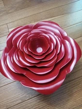 ZAK Designs Mixing Bowls Nesting Melamine Red Flower Shaped 7 Pcs Set