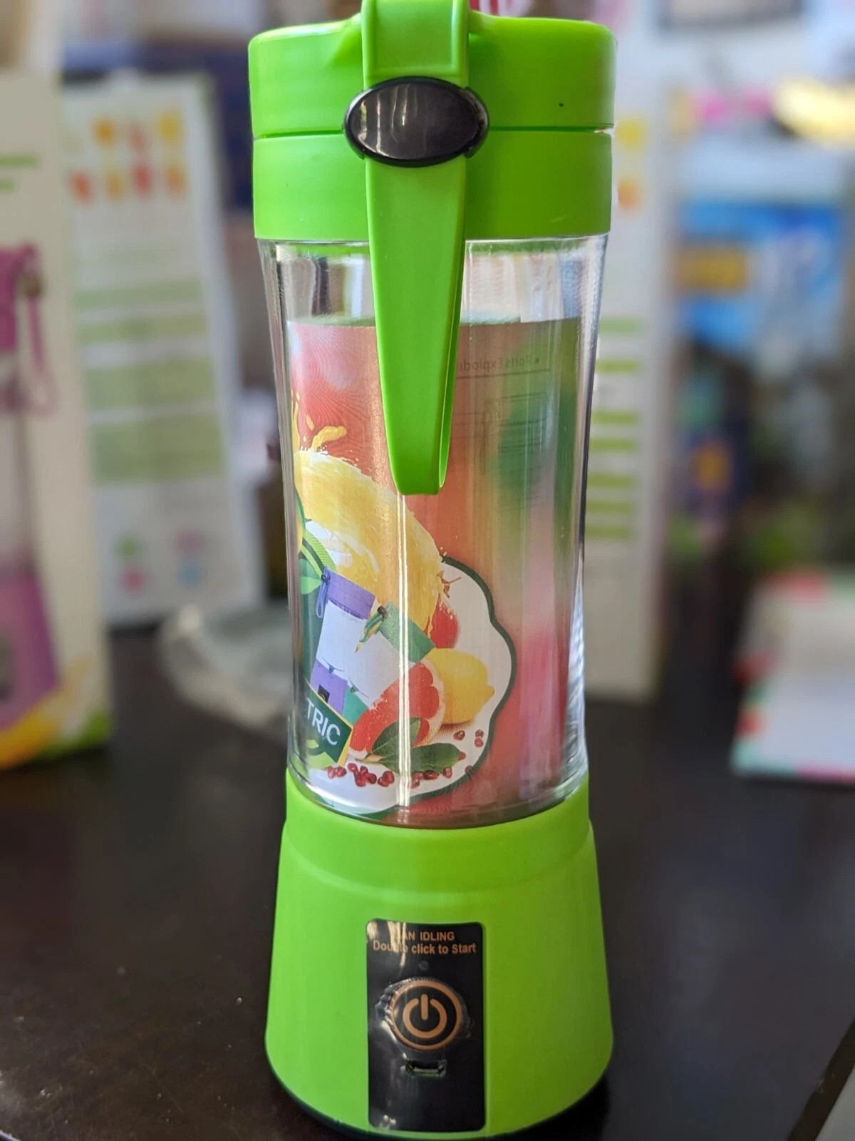 Portable and Rechargeable Battery Juice Blender - Green -380ml