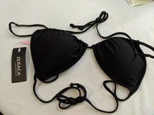 Zeraca Swimsuit Separates Black Triangle Bikini Top