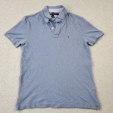 Tommy Hilfiger Polo Mens Medium Blue Custom Fit Shirt