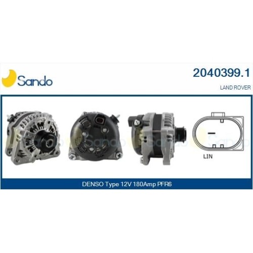 Alternateur Sando 2040399.1 pour Jaguar Land Rover stoppe les baisses de tension de bord