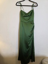 Reformation Women's Size 6 100% Silk Green Marguerite Midi Dress  Date Night