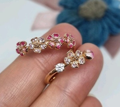 NEU OVP Original Pandora Ring Rosegold Rosa Pfirsichblüte Blume Offen Größe 48 